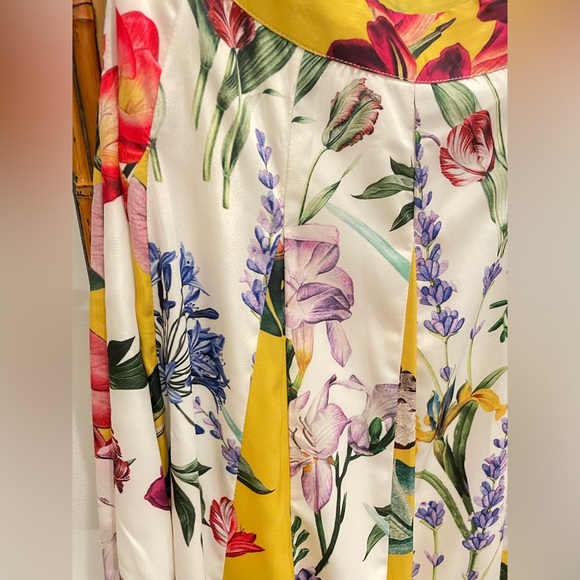Rococo Sand Anthropologie floral maxi skirt white yellow 0 - Picture 3 of 5